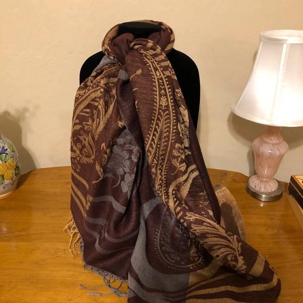 Ladies Paisley Fabrics Printed Viscose Shawl Scarf